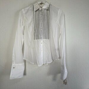 Ralph Lauren Polo Jeans Co. White Button-Up Pintuck Cotton Shirt Medium New
